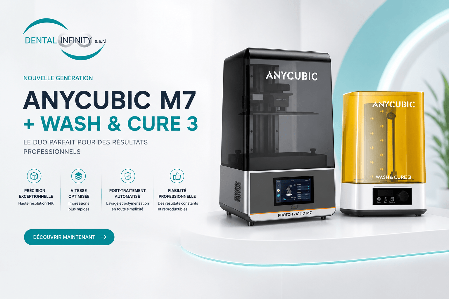 Anycubic M7 Wash & Cure 3 Impression 3D Dentaire Maroc