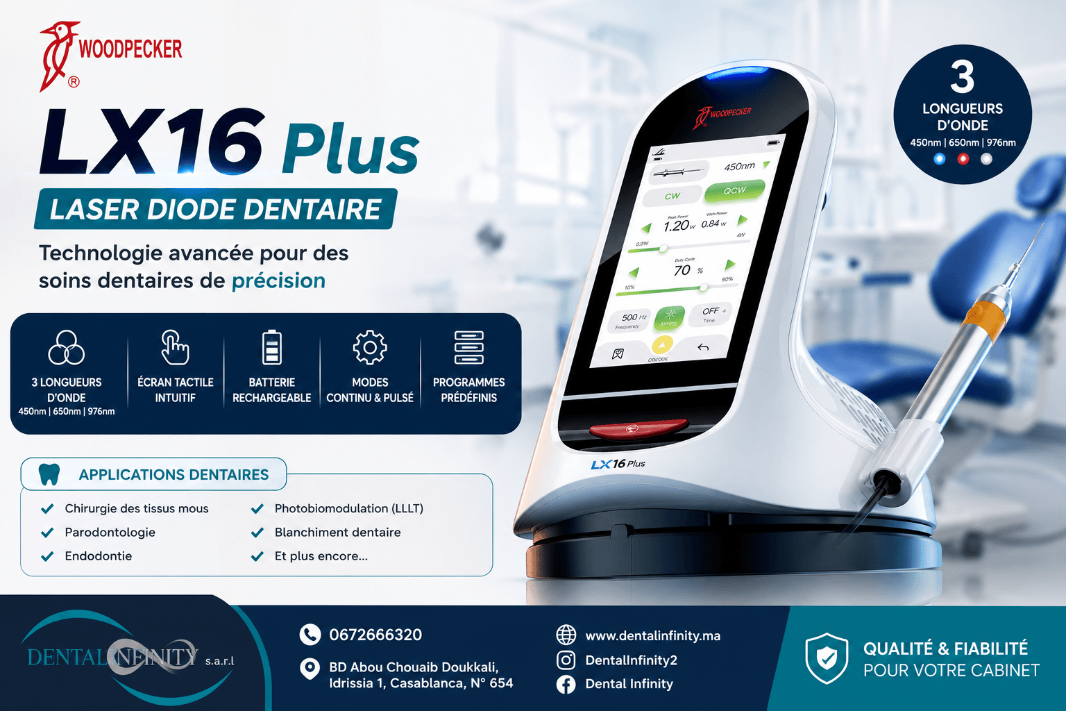 Woodpecker LX16 Plus laser diode dentaire professionnel